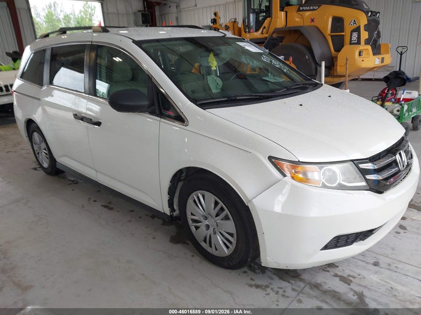 2014 Honda Odyssey VIN 5FNRL5H25EB091504 IAAI salvage auction — SIDE, Wait Title, sold $500 on 2026-09-29 (photo 1)