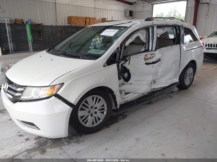 2014 Honda Odyssey VIN 5FNRL5H25EB091504 IAAI salvage auction — SIDE, Wait Title, sold $500 on 2026-09-29 (photo 2)