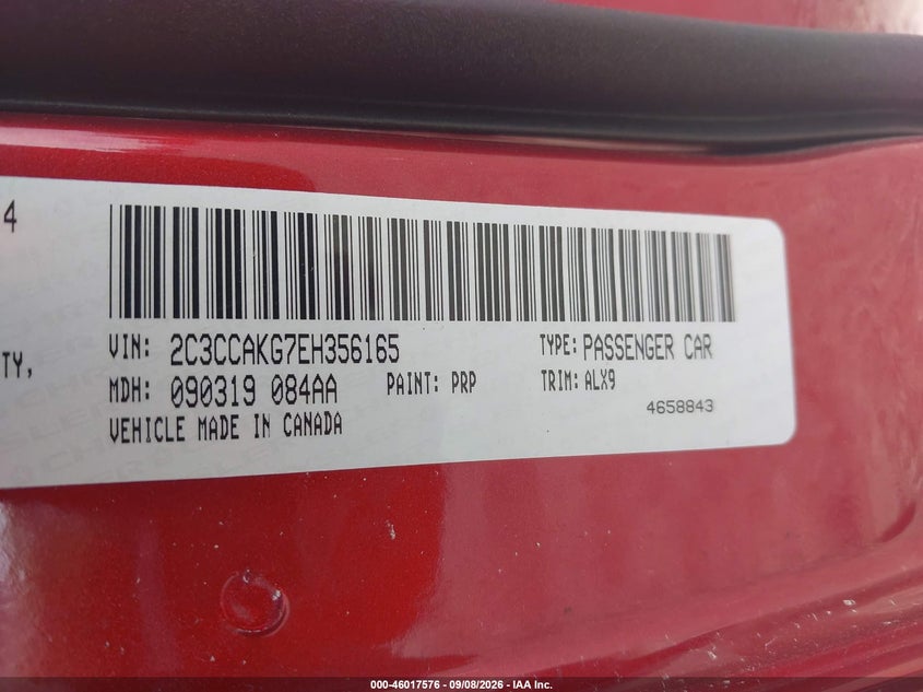 2014 Chrysler 300c VIN 2C3CCAKG7EH356165 IAAI salvage auction — WATER/FLOOD, Salvage (Ohio), sold $0 on 2026-10-03 (photo 9)