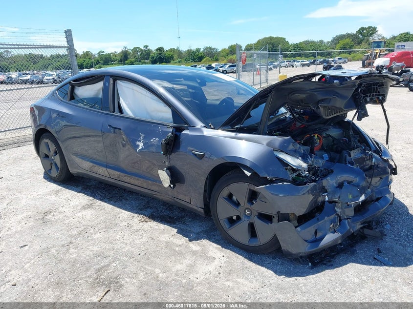 2022 Tesla Model 3 VIN 5YJ3E1EB5NF184147 IAAI salvage auction — FRONT END, Salvage Title, sold $4,450 on 2026-10-10 (photo 1)