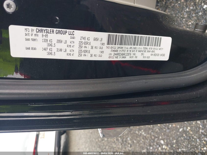 2010 Chrysler Town & country VIN 2A4RR5DX8AR123970 IAAI salvage auction — FRONT END, Salvage - Greater Than 75% (Maryland), sold $225 on 2026-10-03 (photo 9)