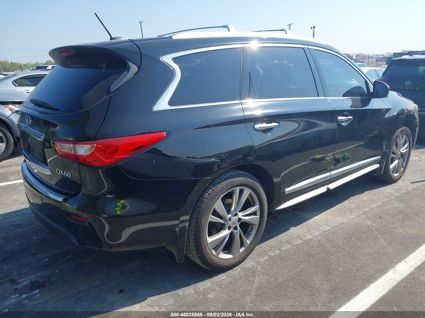 2014 Infiniti Qx60 VIN 5N1AL0MM5EC551504 IAAI salvage auction — UNKNOWN, Wait Title, sold $800 on 2026-09-12 (photo 4)