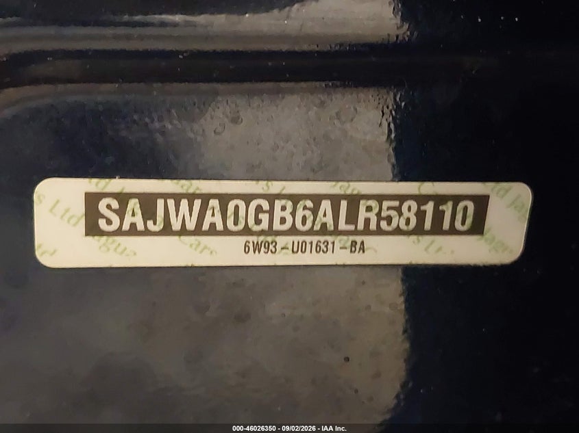 2010 Jaguar Xf VIN SAJWA0GB6ALR58110 IAAI salvage auction — FRONT END, Bill Of Sale (Washington), sold $25 on 2026-10-03 (photo 9)