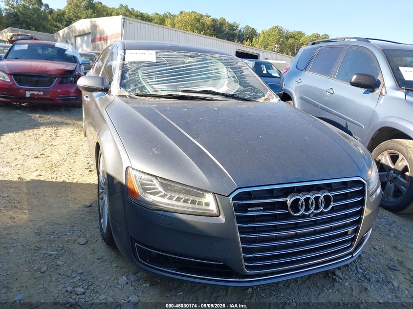 2015 Audi A8 VIN WAU32AFD1FN018149 IAAI salvage auction — FRONT END, Wait Title, sold $2,550 on 2026-10-02 (photo 1)