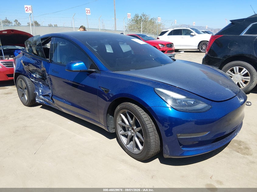 2021 Tesla Model 3 VIN 5YJ3E1EB5MF079459 IAAI salvage auction — NORMAL WEAR, Clear - Dealer Only (California), sold $5,550 on 2026-09-10 (photo 1)