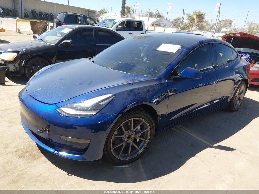 2021 Tesla Model 3 VIN 5YJ3E1EB5MF079459 IAAI salvage auction — NORMAL WEAR, Clear - Dealer Only (California), sold $5,550 on 2026-09-10 (photo 2)