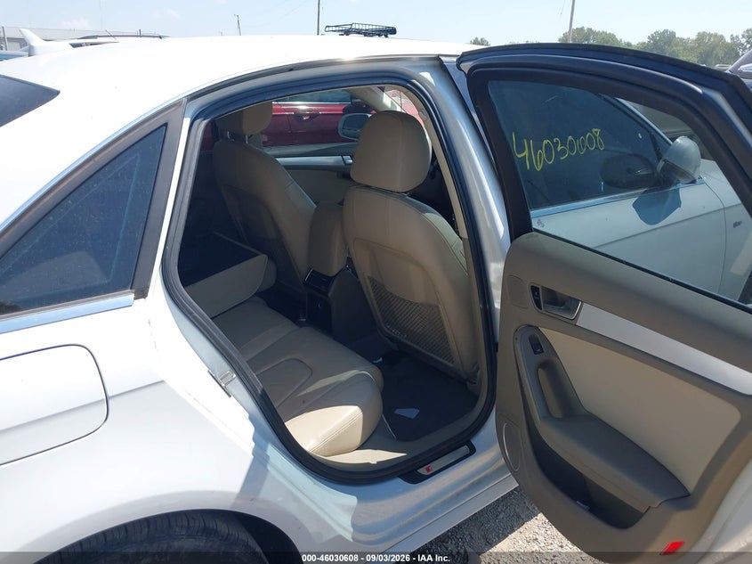 2012 Audi A4 VIN WAUFFBFL4CA115413 IAAI salvage auction — NORMAL WEAR, Clear (Indiana), sold $875 on 2026-09-10 (photo 8)