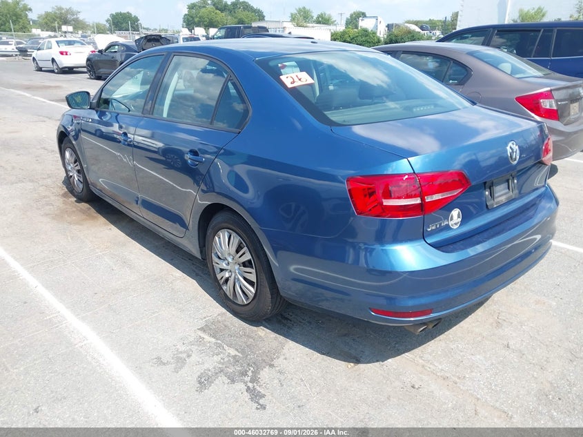 2015 Volkswagen Jetta VIN 3VW2K7AJ0FM315533 IAAI salvage auction — NORMAL WEAR, Clear-Dealer Only (North Carolina), sold $925 on 2026-09-15 (photo 3)