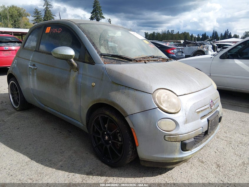 2013 Fiat 500 VIN 3C3CFFAR5DT665999 IAAI salvage auction — NORMAL WEAR, Clear (Washington), sold $275 on 2026-09-16 (photo 1)