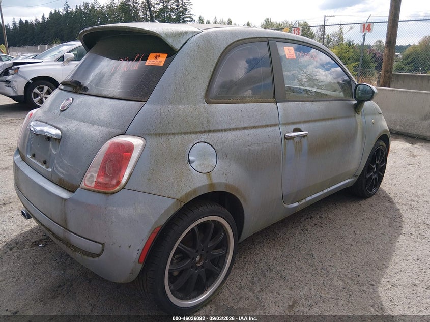 2013 Fiat 500 VIN 3C3CFFAR5DT665999 IAAI salvage auction — NORMAL WEAR, Clear (Washington), sold $275 on 2026-09-16 (photo 4)