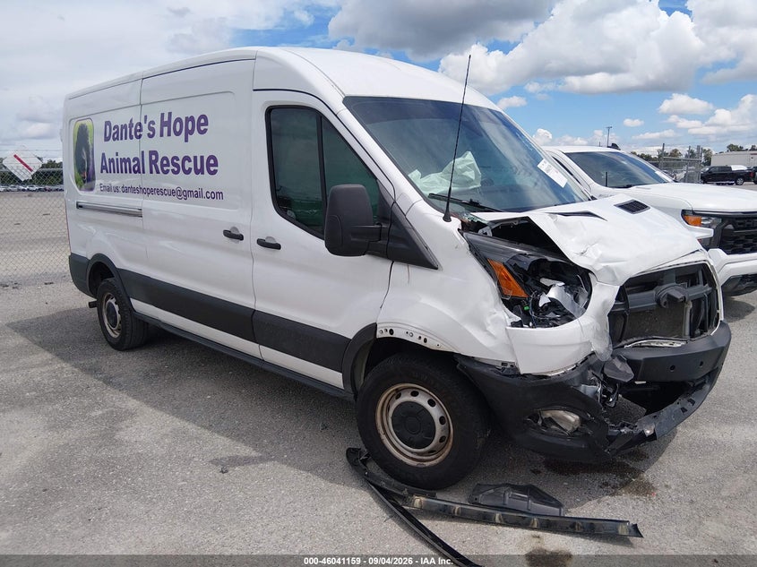 2023 Ford Transit VIN 1FTBR1C88PKA49807 IAAI salvage auction — FRONT END, Wait Title, sold $3,400 on 2026-10-07 (photo 1)