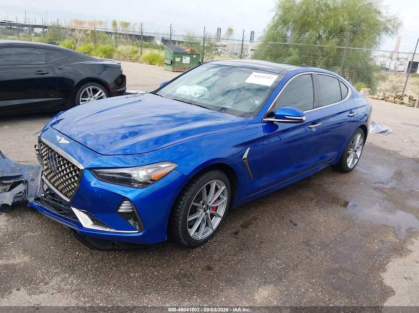 2020 Genesis G70 VIN KMTG34LE0LU053509 IAAI salvage auction — RIGHT FRONT, Wait Title, sold $4,050 on 2026-10-05 (photo 2)