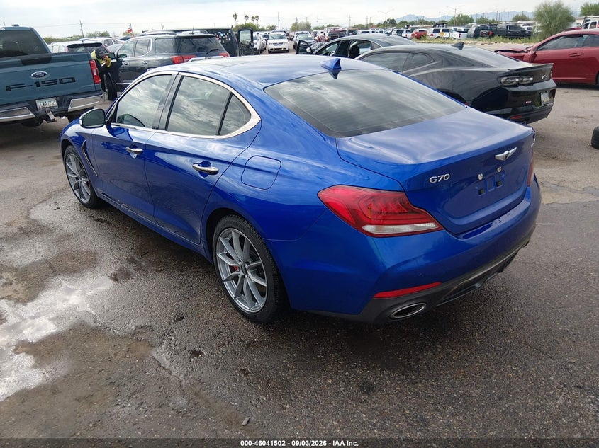 2020 Genesis G70 VIN KMTG34LE0LU053509 IAAI salvage auction — RIGHT FRONT, Wait Title, sold $4,050 on 2026-10-05 (photo 3)