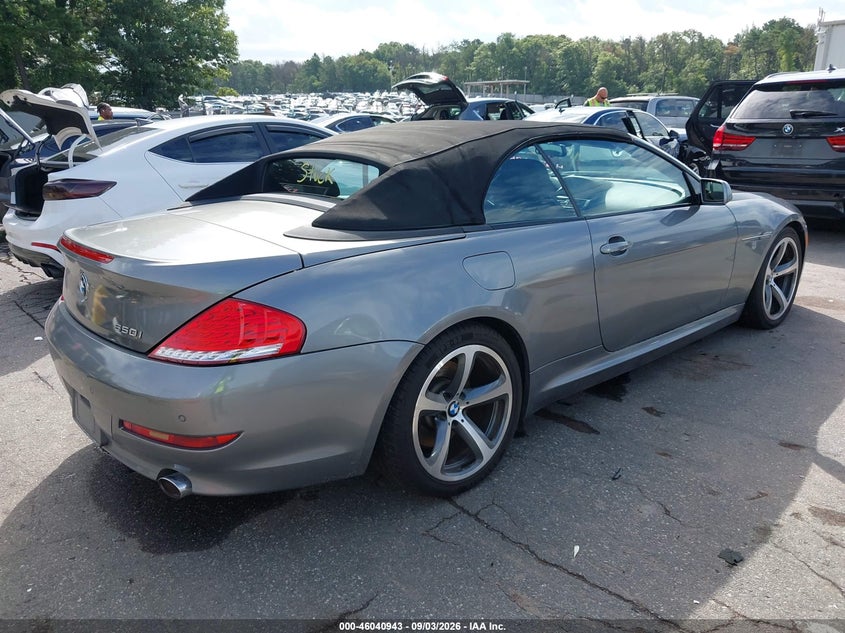 2008 BMW 6 series VIN WBAEB53508CX62420 IAAI salvage auction — WATER/FLOOD, Mv-907A (New York), sold $1,075 on 2026-10-06 (photo 4)