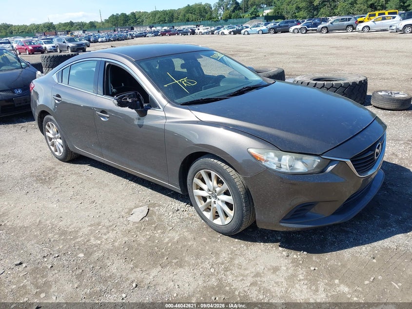 2016 Mazda 6 VIN JM1GJ1U50G1458827 IAAI salvage auction — FRONT & REAR, Clear (New York), sold $2,050 on 2026-09-26 (photo 1)