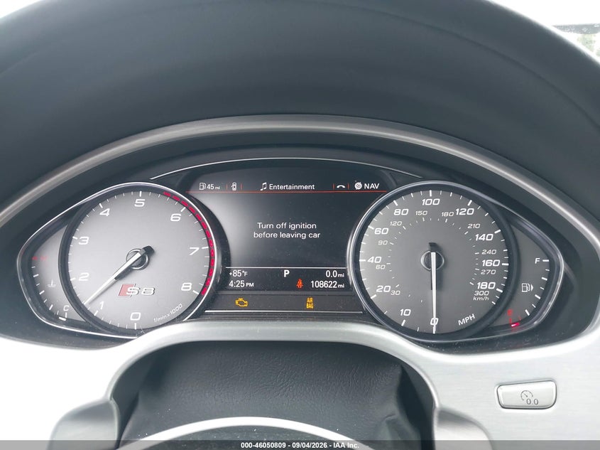 2015 Audi S8 VIN WAUK2AFD7FN038532 IAAI salvage auction — ROOF, Wait Title, sold $10,100 on 2026-09-26 (photo 7)