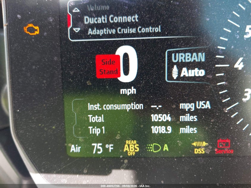 2022 Ducati Multistrada VIN ZDMAALVW7NB008984 IAAI salvage auction — ALL OVER, Mv-907A (New York), sold $9,100 on 2026-09-22 (photo 7)