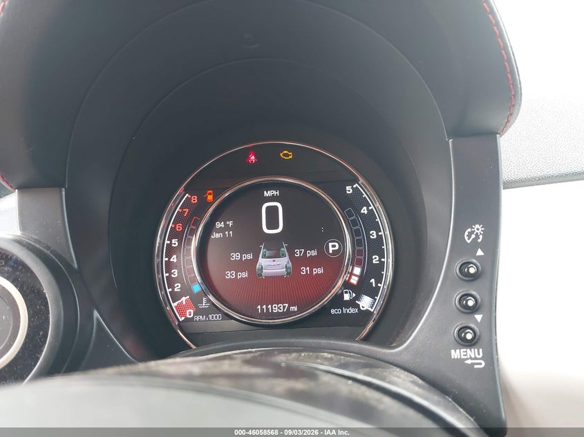 2015 Fiat 500 VIN 3C3CFFJH3FT603527 IAAI salvage auction — NORMAL WEAR, Salvage Title, sold $475 on 2026-10-18 (photo 7)