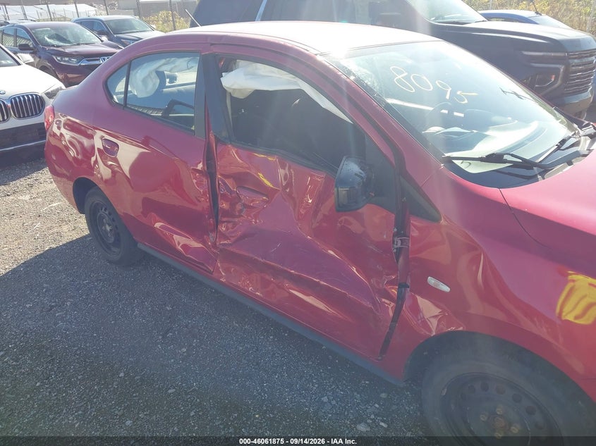 2020 Mitsubishi Mirage VIN ML32F3FJ5LHF08095 IAAI salvage auction — SIDE, Salvage (Pennsylvania), sold $1,750 on 2026-09-27 (photo 6)