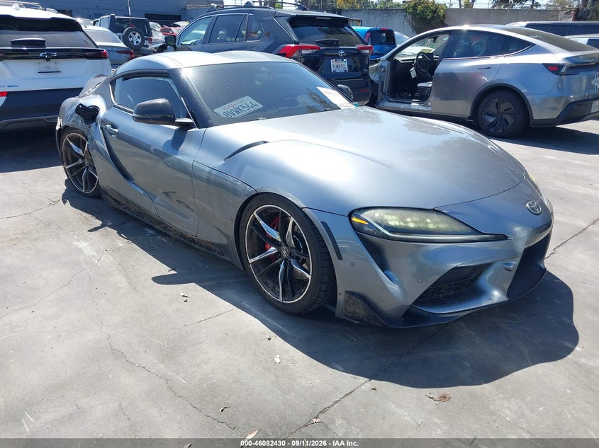2021 Toyota Supra VIN WZ1DB0C00MW042776 IAAI salvage auction — REAR END, Wait Title, sold $11,600 on 2026-10-21 (photo 1)
