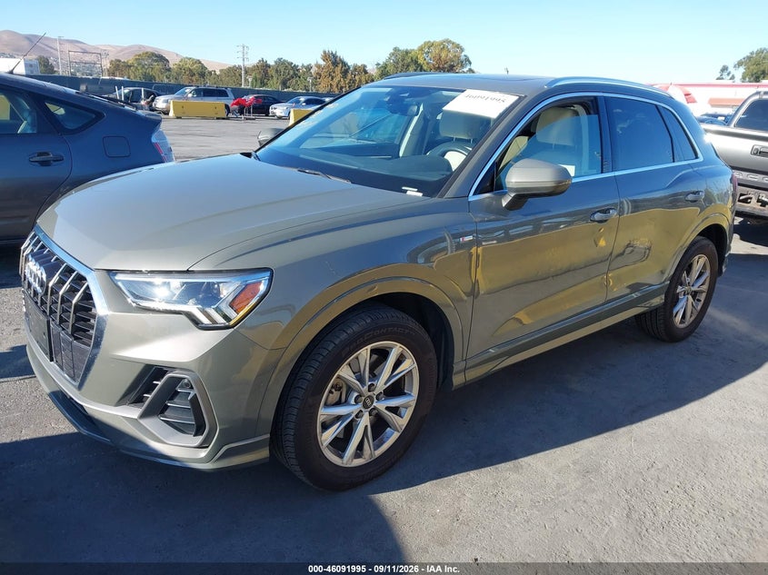 2023 Audi Q3 VIN WA1EECF36P1067761 IAAI salvage auction — RIGHT SIDE, Wait Title, sold $8,700 on 2026-09-26 (photo 2)