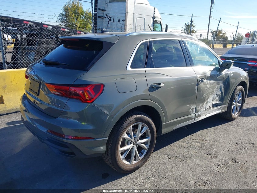 2023 Audi Q3 VIN WA1EECF36P1067761 IAAI salvage auction — RIGHT SIDE, Wait Title, sold $8,700 on 2026-09-26 (photo 4)