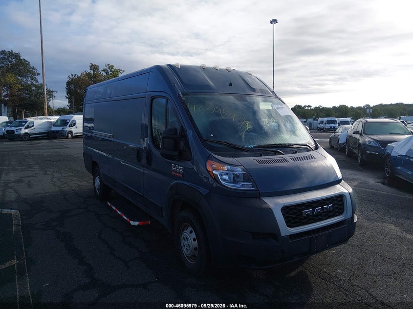 2019 Ram Promaster 3500 VIN 3C6URVJG5KE558055 IAAI salvage auction — LEFT & RIGHT, Clear (New York), sold $7,600 on 2026-10-19 (photo 1)