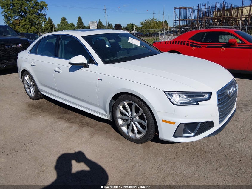 2019 Audi A4 VIN WAUENAF43KA055348 — IAAI salvage auction photo