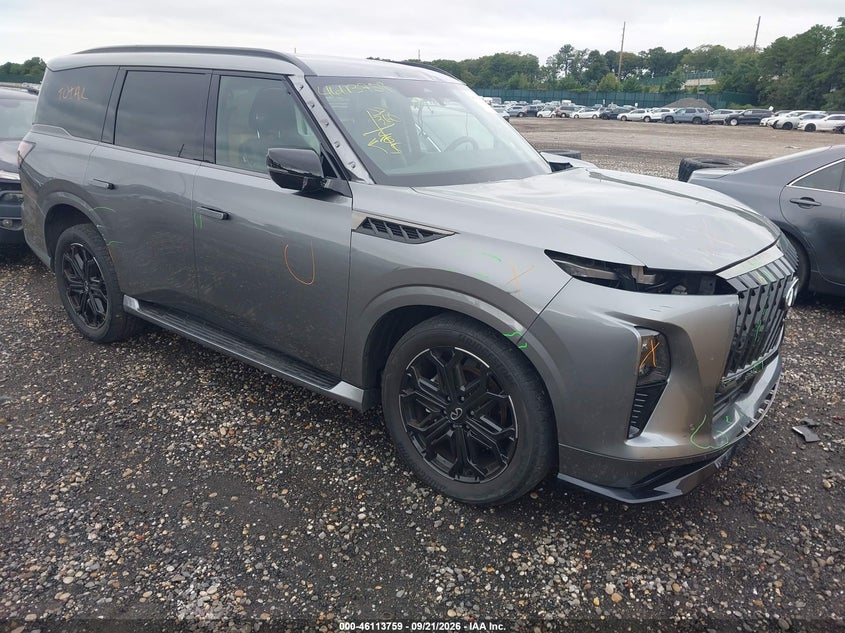 2026 Infiniti Qx80 VIN JN8AZ3DB8T9431486 IAAI salvage auction — FRONT & REAR, Mv-907A (New York), sold $43,150 on 2026-09-28 (photo 1)
