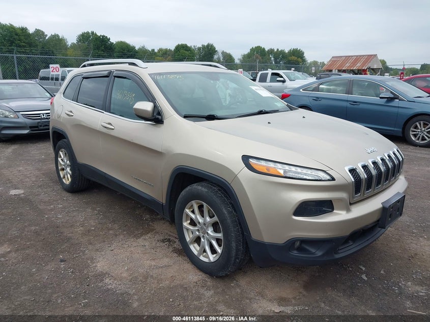 2014 Jeep Cherokee VIN 1C4PJMCB3EW244259 IAAI salvage auction — LEFT FRONT, Mv-907A (New York), sold $25 on 2026-10-07 (photo 1)