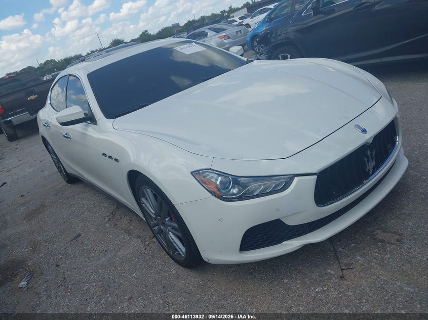 2017 Maserati Ghibli VIN ZAM57XSA7H1218745 IAAI salvage auction — NORMAL WEAR, Salvage (Texas), sold $0 on 2026-10-03 (photo 1)