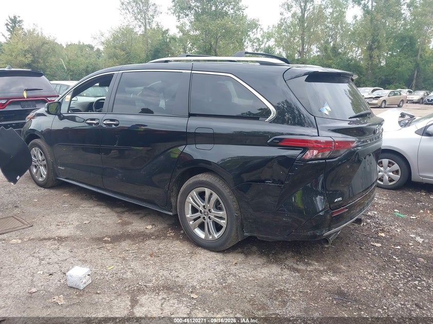 2021 Toyota Sienna VIN 5TDESKFC7MS029950 IAAI salvage auction — REAR END, Salvage Title, sold $21,600 on 2026-10-06 (photo 3)