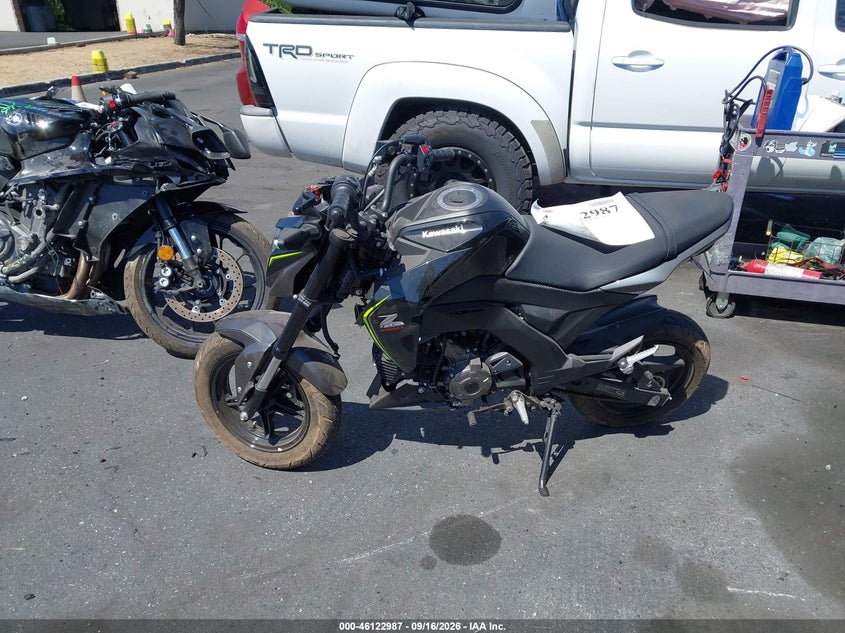 2018 Kawasaki VIN JKABRRJ13JDA13844 IAAI salvage auction — THEFT, Wait Title, sold $525 on 2026-10-02 (photo 9)