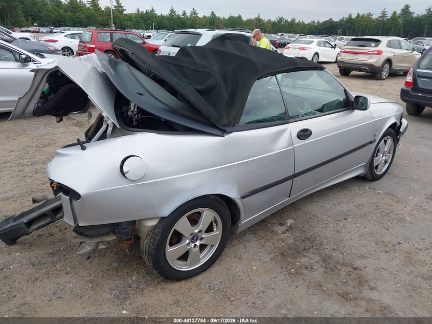 2002 Saab 9-3 VIN YS3DF75K227013130 IAAI salvage auction — REAR END, Clear (Massachusetts), sold $425 on 2026-09-25 (photo 4)