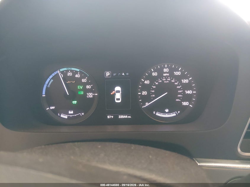 2016 Hyundai Sonata hybrid VIN KMHE24L16GA039395 IAAI salvage auction — NORMAL WEAR, SF97 (Oklahoma), sold $9,350 on 2026-10-07 (photo 7)