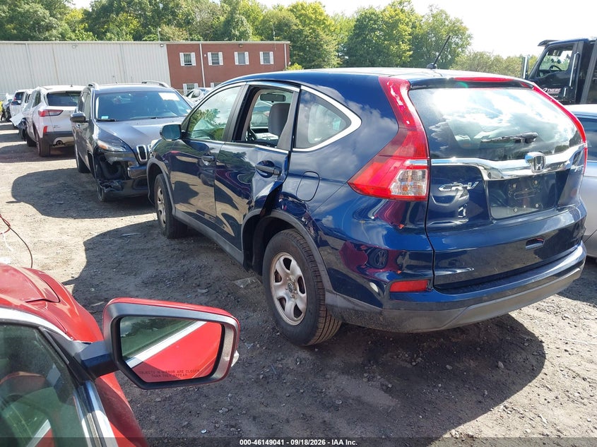 2015 Honda Cr-v VIN 5J6RM4H33FL076587 IAAI salvage auction — LEFT REAR, Salvage (Connecticut), sold $4,050 on 2026-10-06 (photo 3)