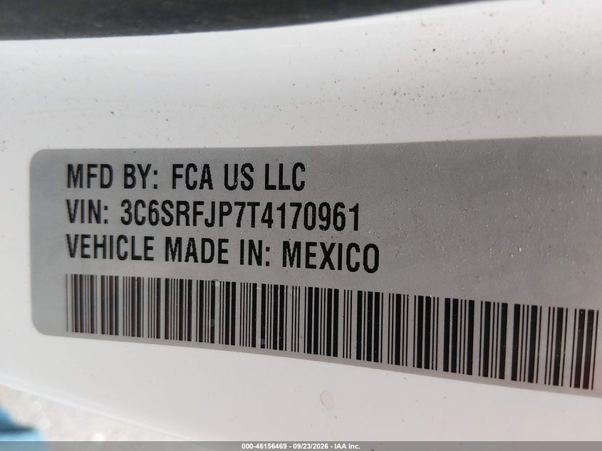 2026 Ram 1500 VIN 3C6SRFJP7T4170961 IAAI salvage auction — REAR END, Enterprise Vehicles Clear Only (Colorado), sold $28,300 on 2026-10-06 (photo 9)