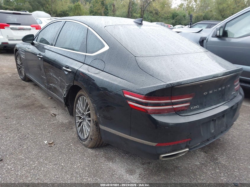 2021 Genesis G80 VIN KMTGB4SC2MU049336 IAAI salvage auction — SIDE, Salvage Title, sold $7,700 on 2026-10-10 (photo 3)
