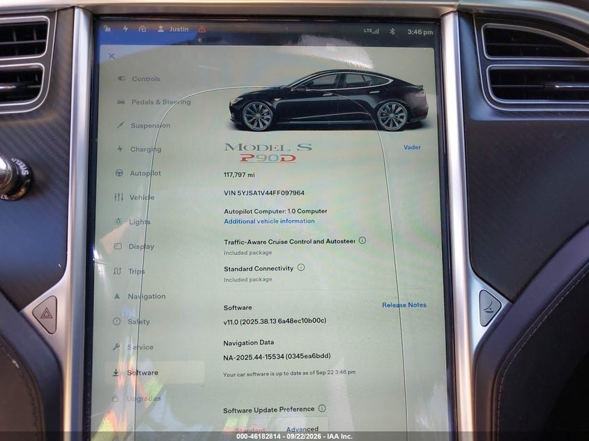 2015 Tesla Model s VIN 5YJSA1V44FF097964 IAAI salvage auction — FRONT END, Salvage Title, sold $5,000 on 2026-10-04 (photo 7)
