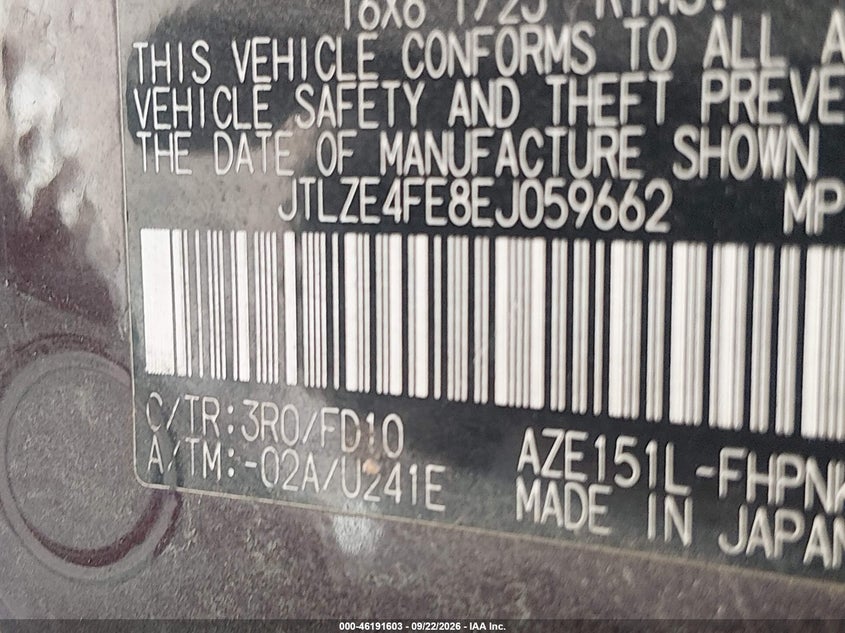 2014 Scion Xb VIN JTLZE4FE8EJ059662 IAAI salvage auction — NORMAL WEAR, Original (Texas), sold $0 on 2026-10-03 (photo 9)