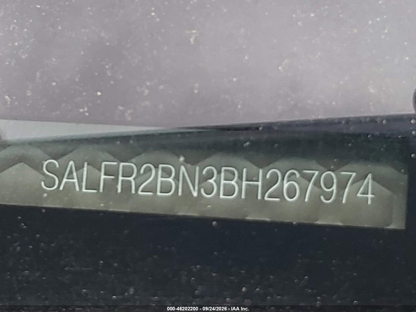2011 Land Rover LR2 VIN SALFR2BN3BH267974 IAAI salvage auction — NORMAL WEAR, Clear (Indiana), sold $25 on 2026-10-01 (photo 9)