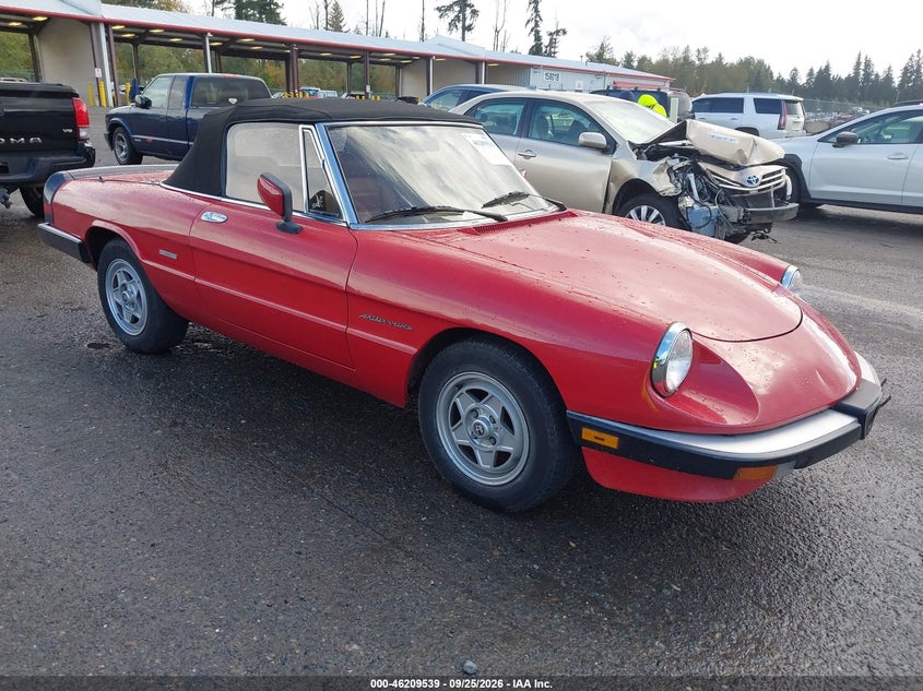 1987 Alfa romeo Spider VIN ZARBA5588H1048374 IAAI salvage auction — NORMAL WEAR, Clear (Washington), sold $2,700 on 2026-10-07 (photo 1)