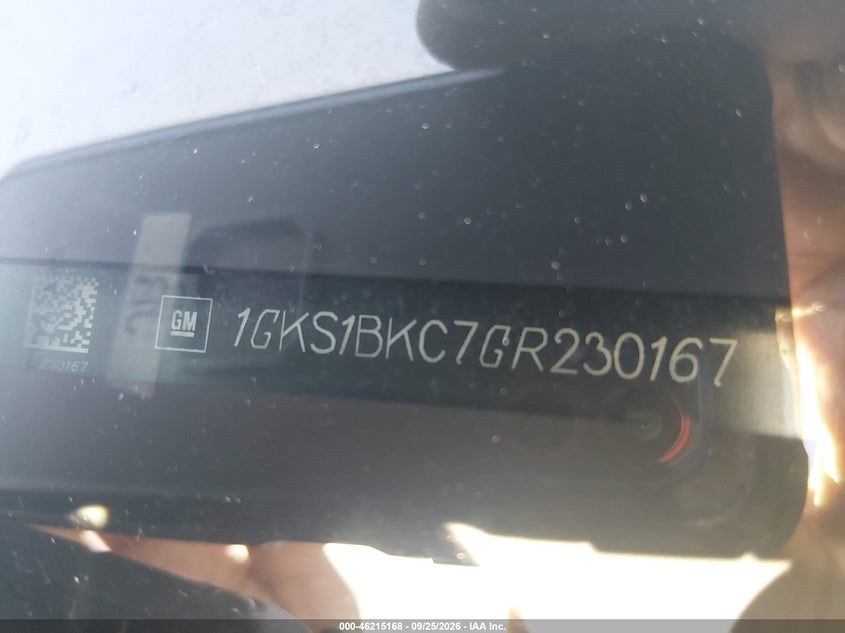 2016 Gmc Yukon VIN 1GKS1BKC7GR230167 IAAI salvage auction — REAR END, Repossession Paperwork (Georgia), sold $4,000 on 2026-10-07 (photo 9)