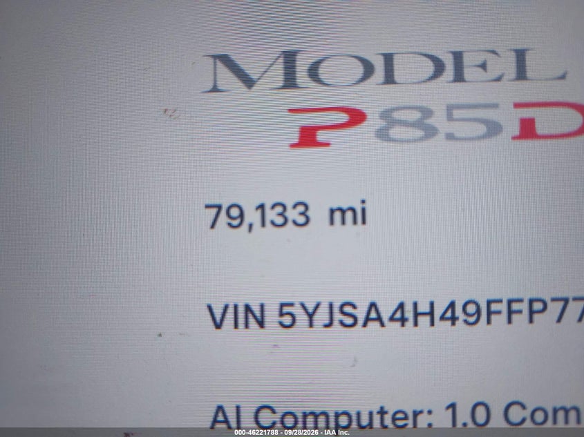 2015 Tesla Model s VIN 5YJSA4H49FFP77775 IAAI salvage auction — REAR END, Clear (New Jersey), sold $3,875 on 2026-10-04 (photo 7)
