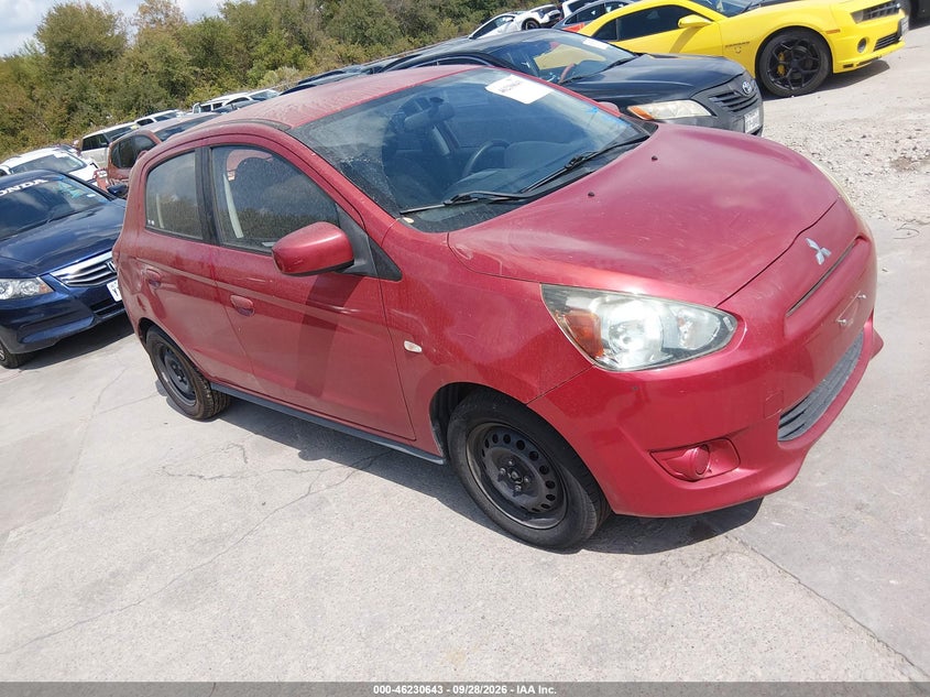2015 Mitsubishi Mirage VIN ML32A3HJ3FH046021 IAAI salvage auction — NORMAL WEAR, Original (Texas), sold $0 on 2026-10-09 (photo 1)