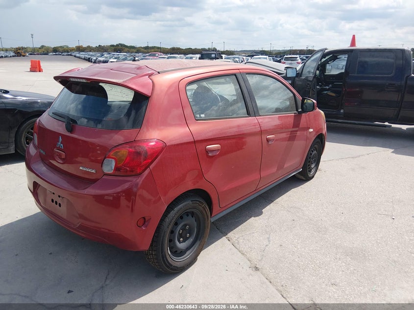2015 Mitsubishi Mirage VIN ML32A3HJ3FH046021 IAAI salvage auction — NORMAL WEAR, Original (Texas), sold $0 on 2026-10-09 (photo 4)