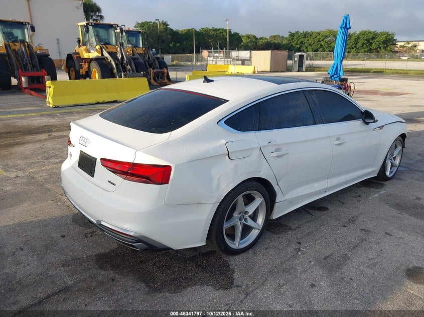 2021 Audi A5 VIN WAUDACF55MA059366 IAAI salvage auction — SIDE, Clear (Illinois), sold $5,250 on 2026-10-22 (photo 4)