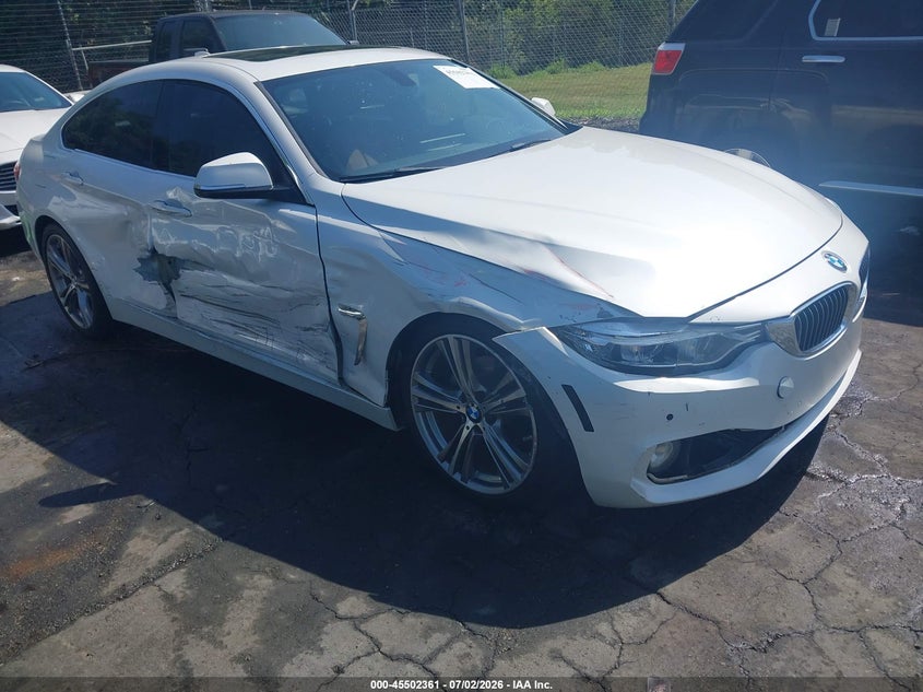 2016 BMW 4er VIN WBA4A9C53GG505460 IAAI salvage auction — RIGHT SIDE, Salvage Title, sold $3,050 on 2026-08-20 (photo 1)