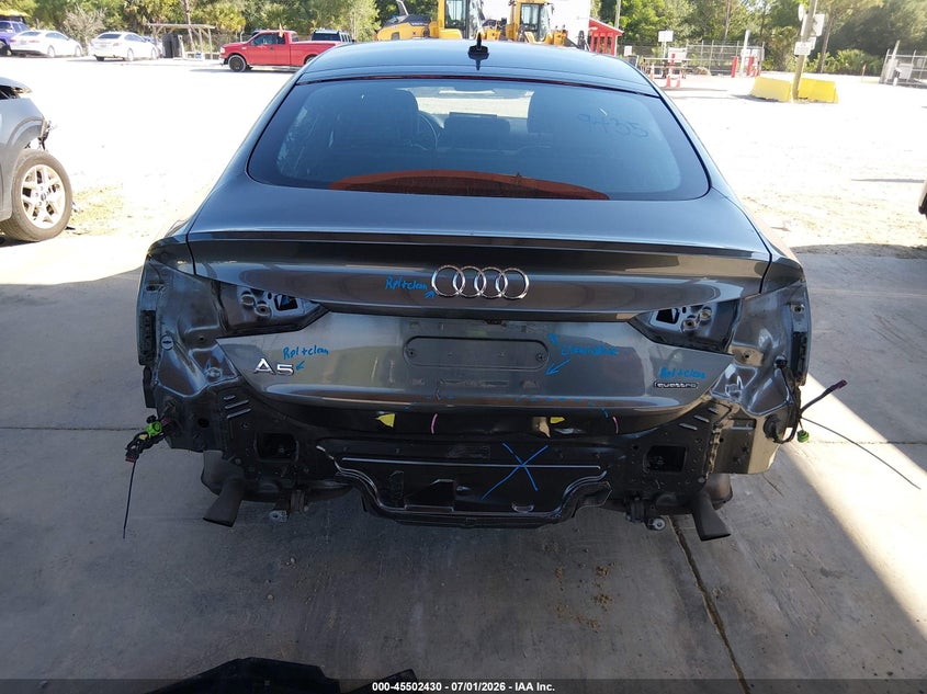 2021 Audi A5 VIN WAUFACF59MA042594 IAAI salvage auction — REAR END, Salvage Title, sold $13,600 on 2026-08-13 (photo 6)