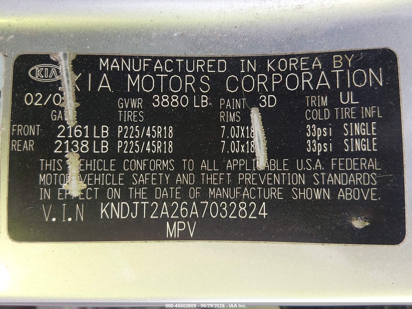 2010 Kia Soul VIN KNDJT2A26A7032824 IAAI salvage auction — FRONT END, Salvage (North Carolina), sold $925 on 2026-07-27 (photo 9)
